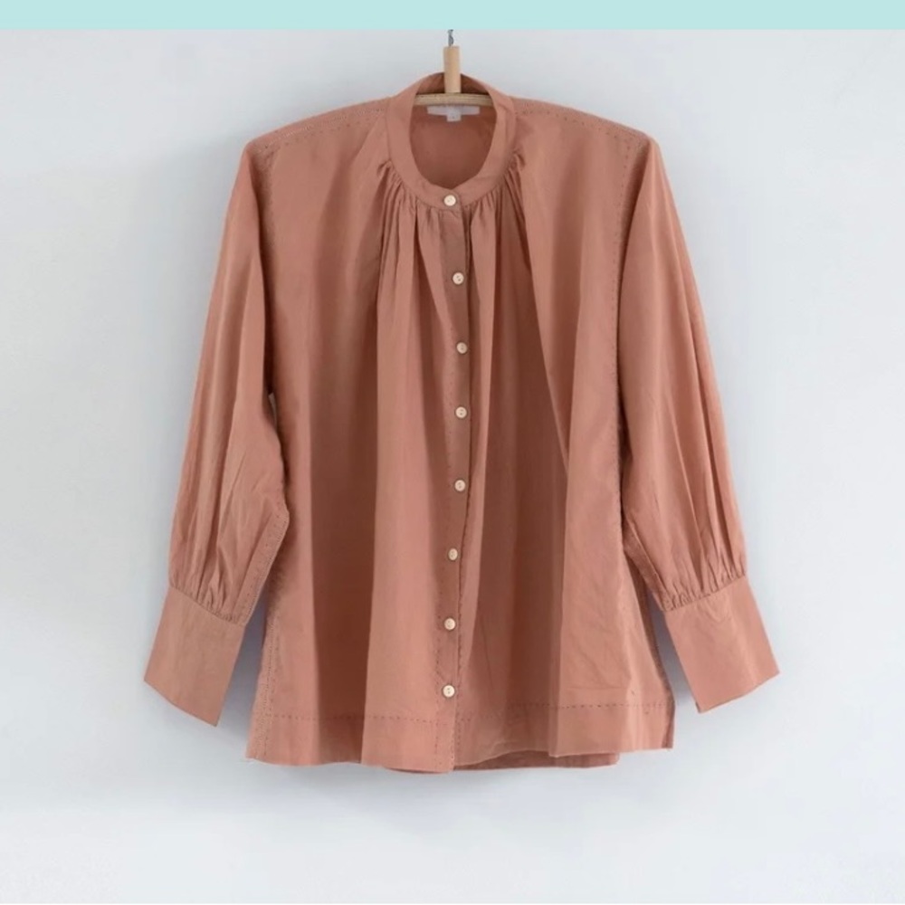 Dusty pink Indian cotton “potters blouse” by Karu